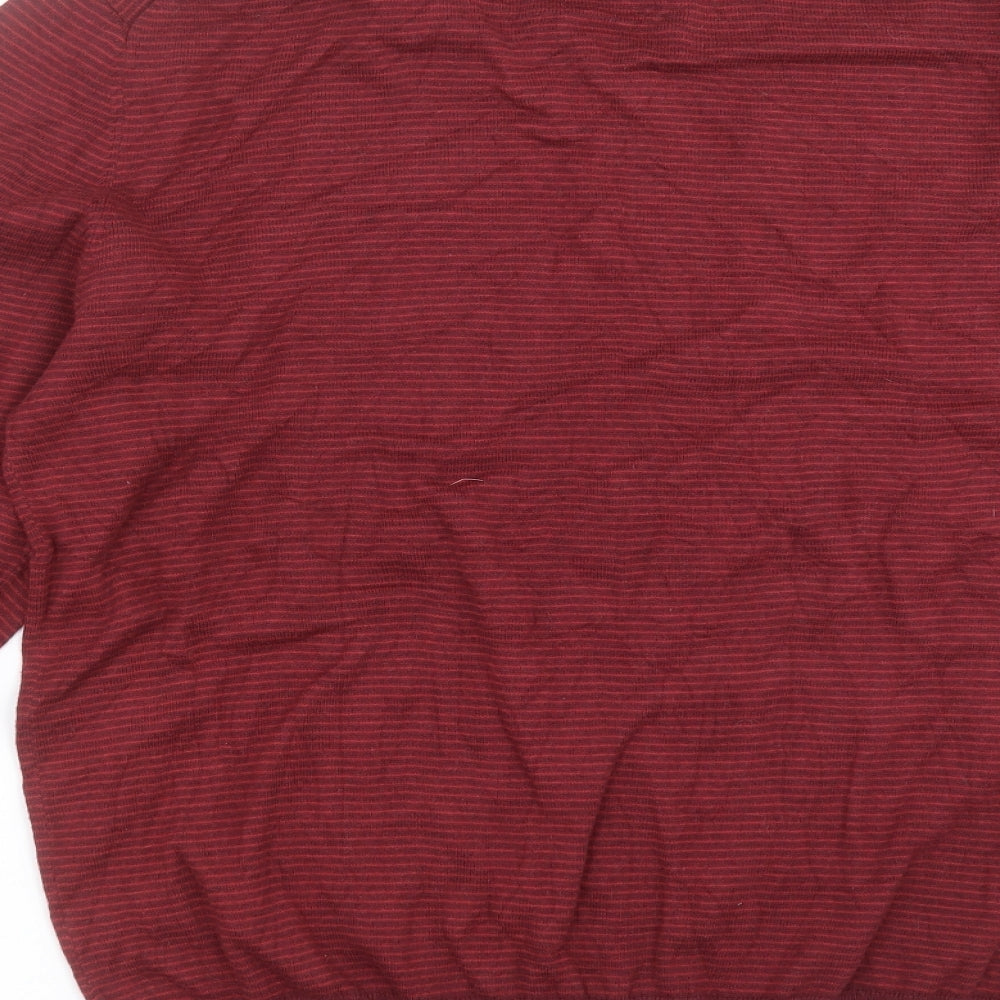 Gap Mens Red Striped Knit Pullover Jumper Size L