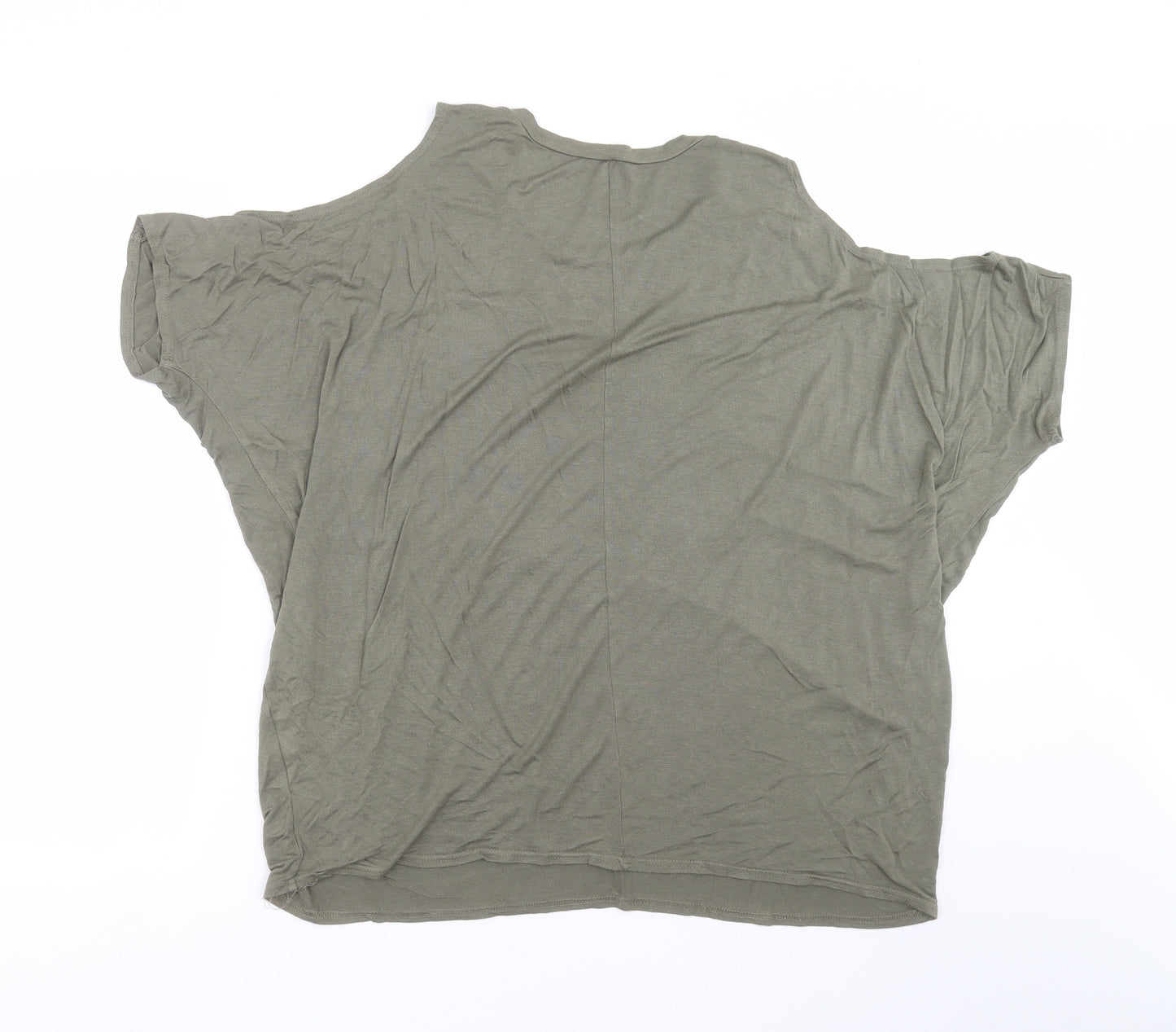 Preworn Womens Green   Basic T-Shirt Size 16  - cold Shoulder