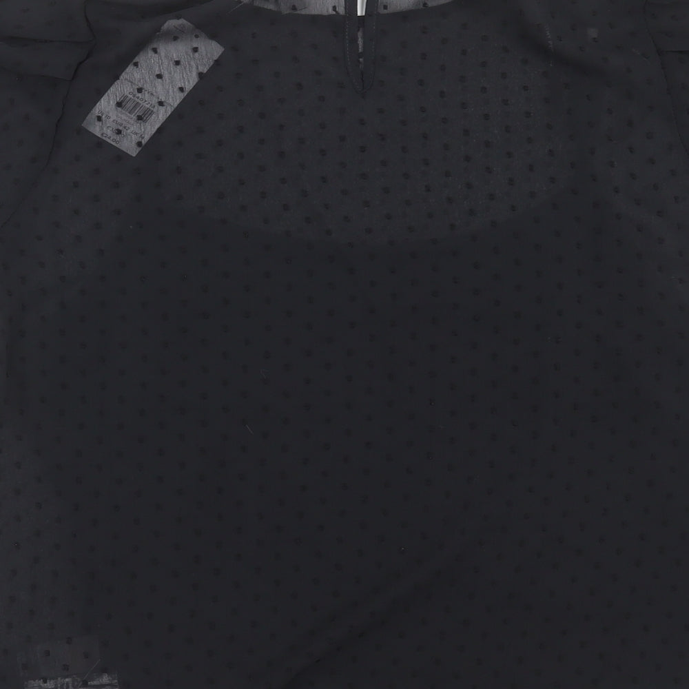 Dorothy Perkins Womens Black Polka Dot  Basic Blouse Size 14  - dotted pattern