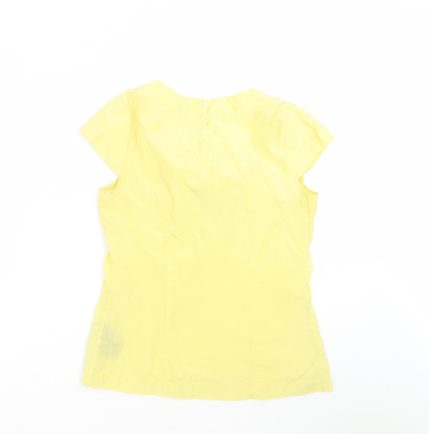 H&M Womens Yellow   Basic Blouse Size 8