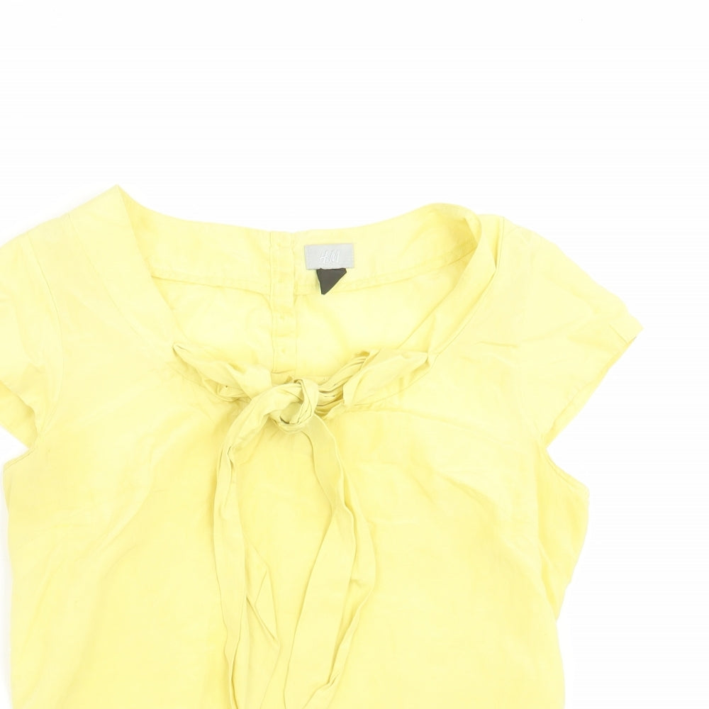 H&M Womens Yellow   Basic Blouse Size 8