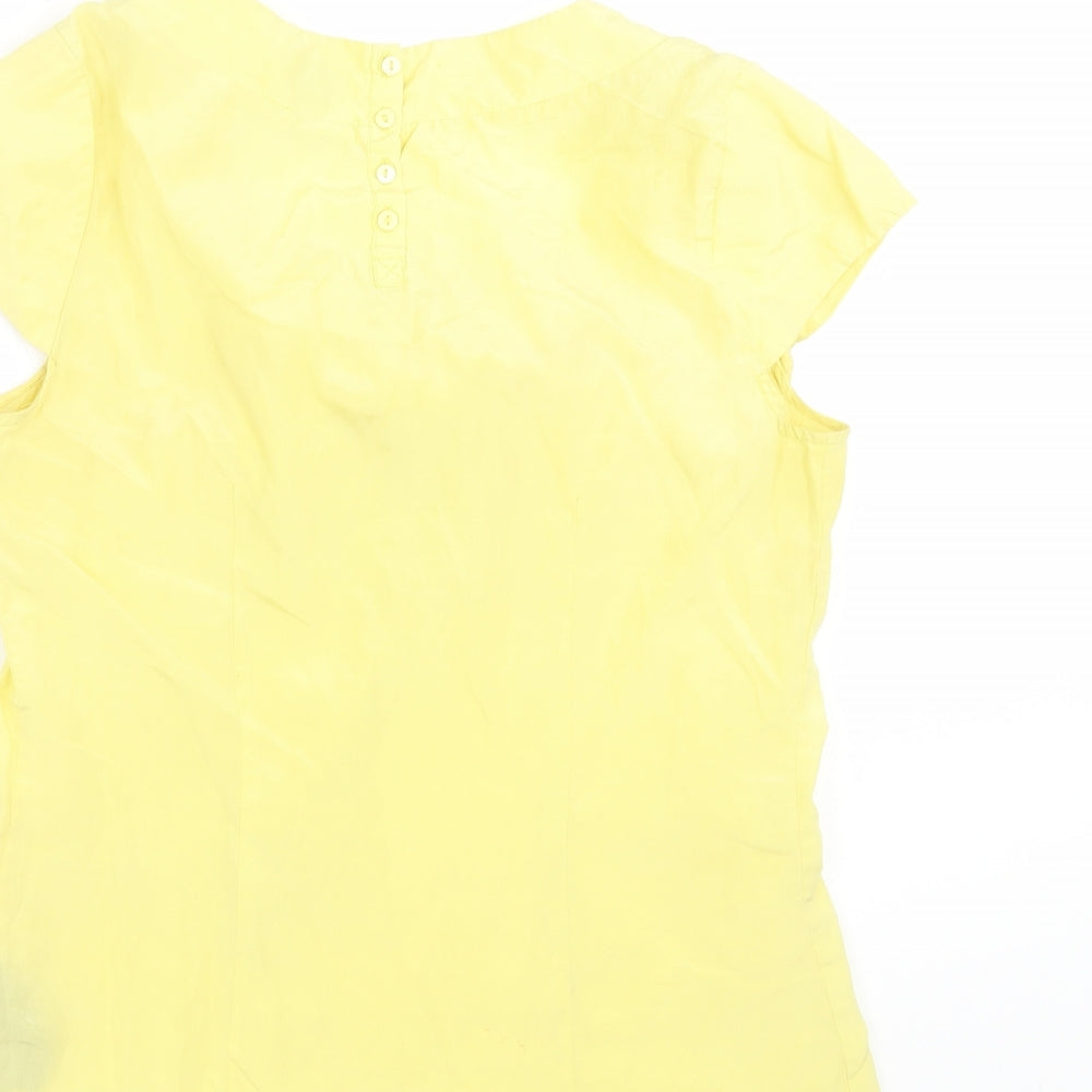 H&M Womens Yellow   Basic Blouse Size 8