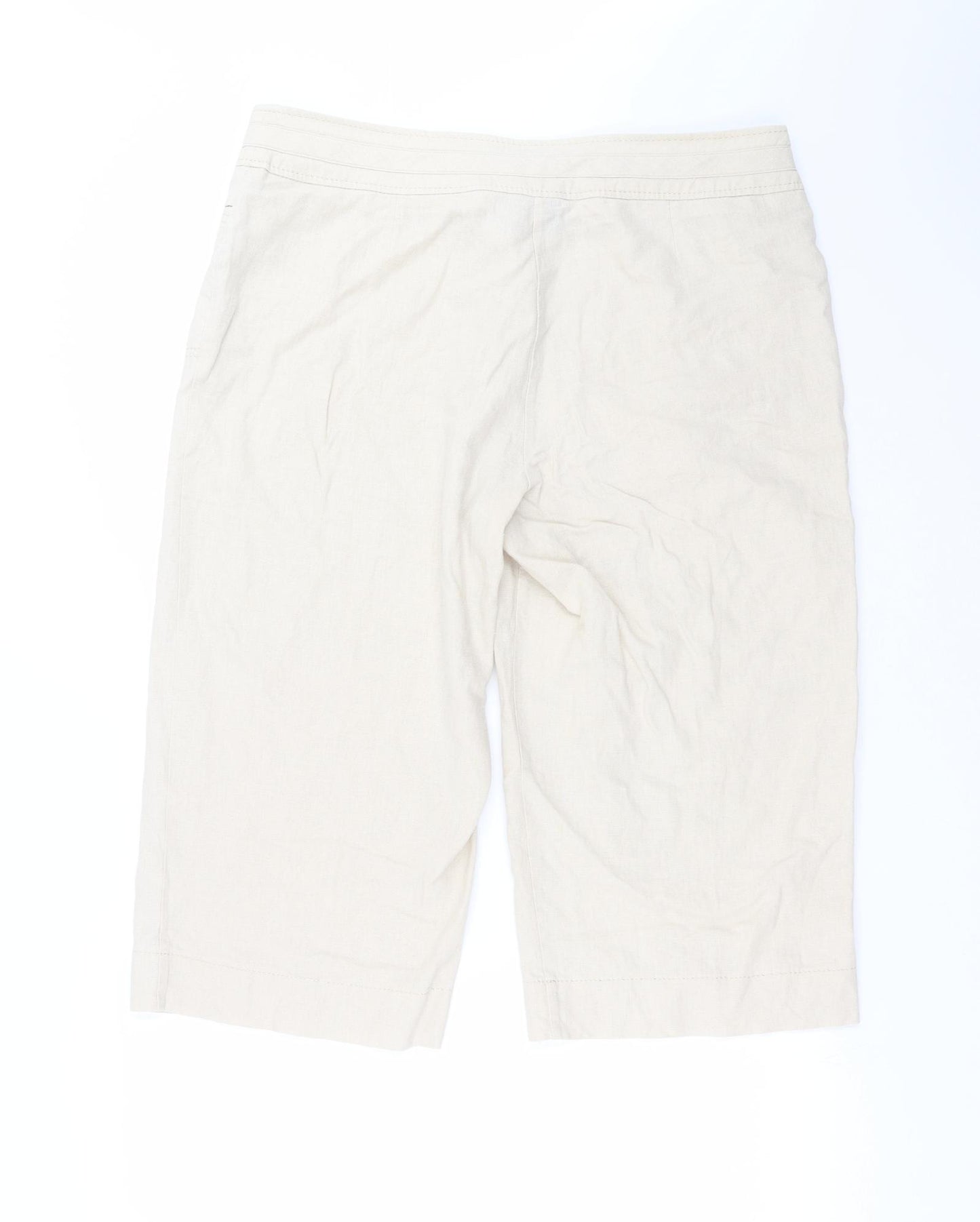 BHS Womens Beige   Cropped Trousers Size 16  - 18 inside leg