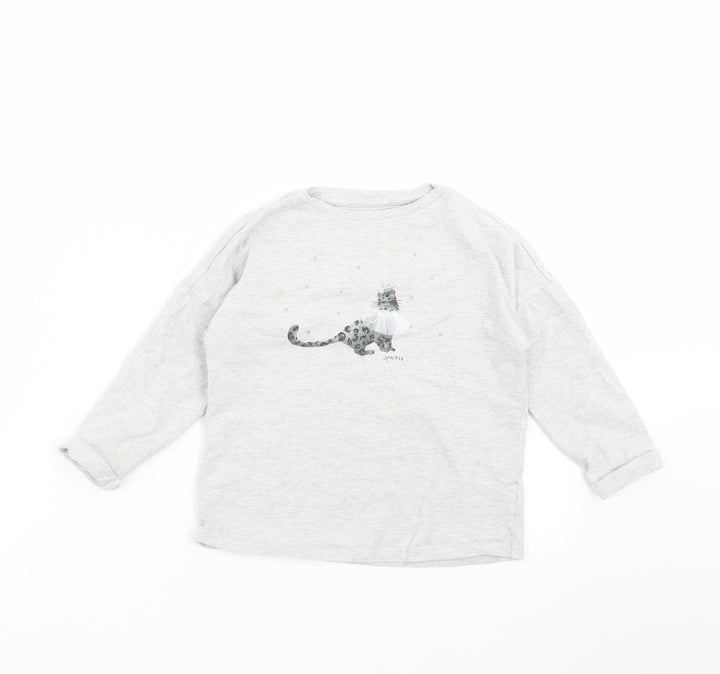 NEXT Girls Grey Solid  Top Pyjama Top Size 3 Years  - cat