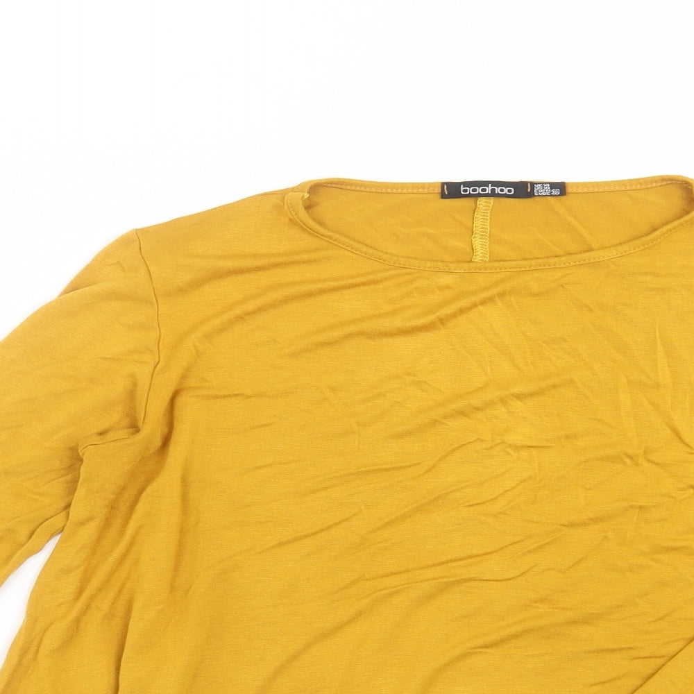 Boohoo Womens Yellow   Basic T-Shirt Size 14