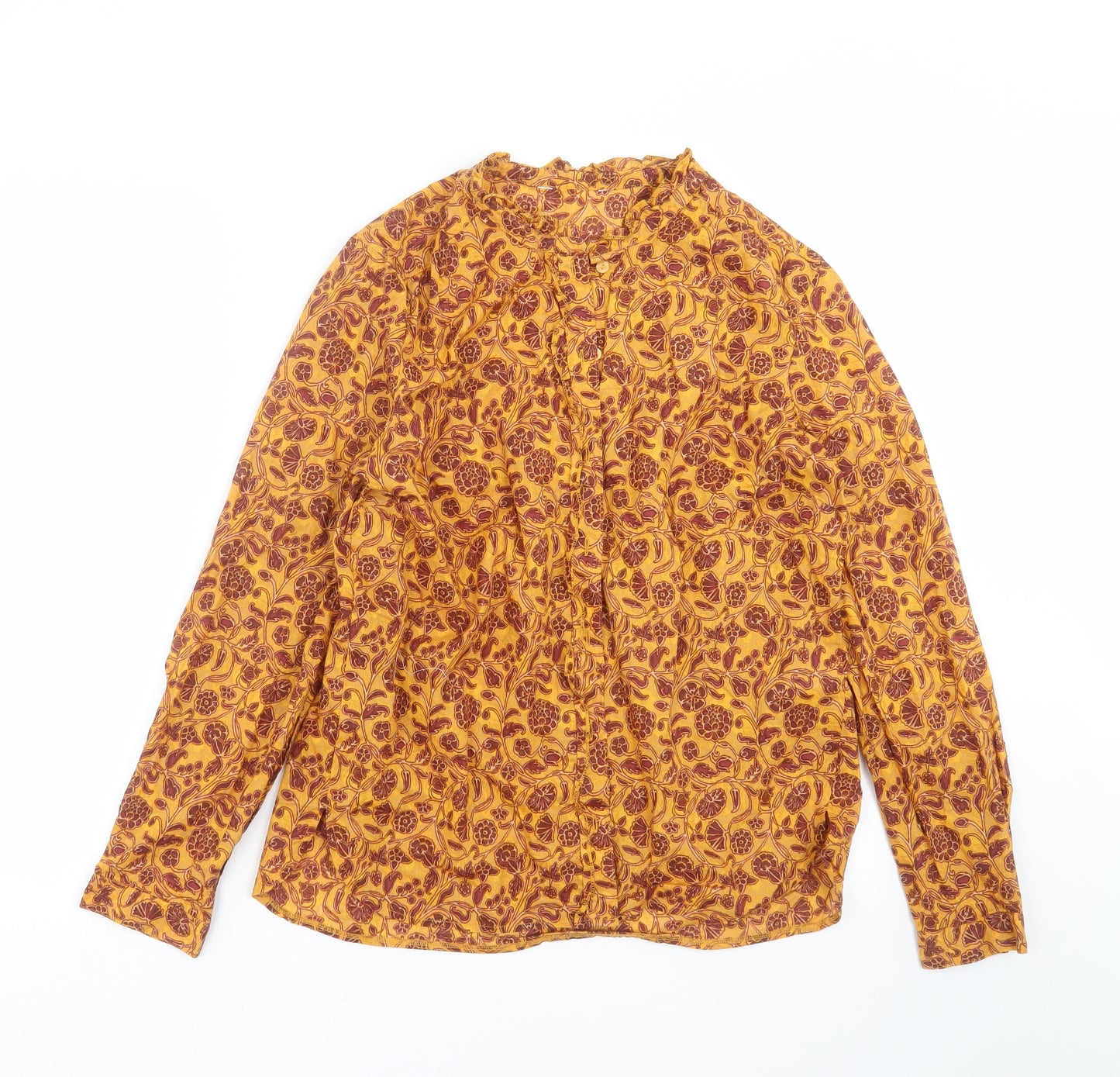 NEXT Womens Orange Floral  Basic Blouse Size 12