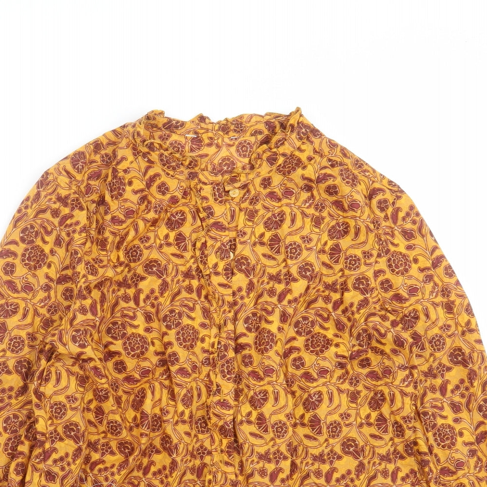 NEXT Womens Orange Floral  Basic Blouse Size 12