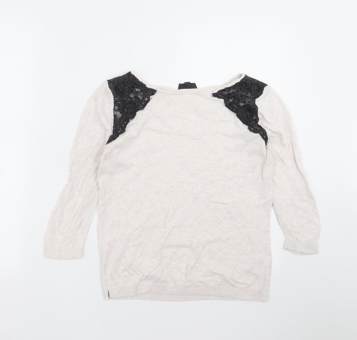 Topshop Womens Beige   Pullover Jumper Size 10  - lace detail