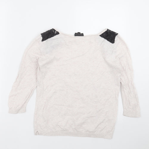 Topshop Womens Beige   Pullover Jumper Size 10  - lace detail