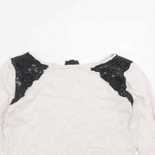 Topshop Womens Beige   Pullover Jumper Size 10  - lace detail