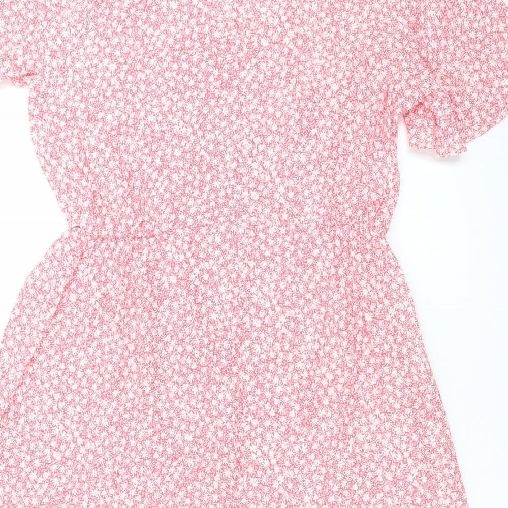 TU Womens Pink Floral  Fit & Flare  Size 8