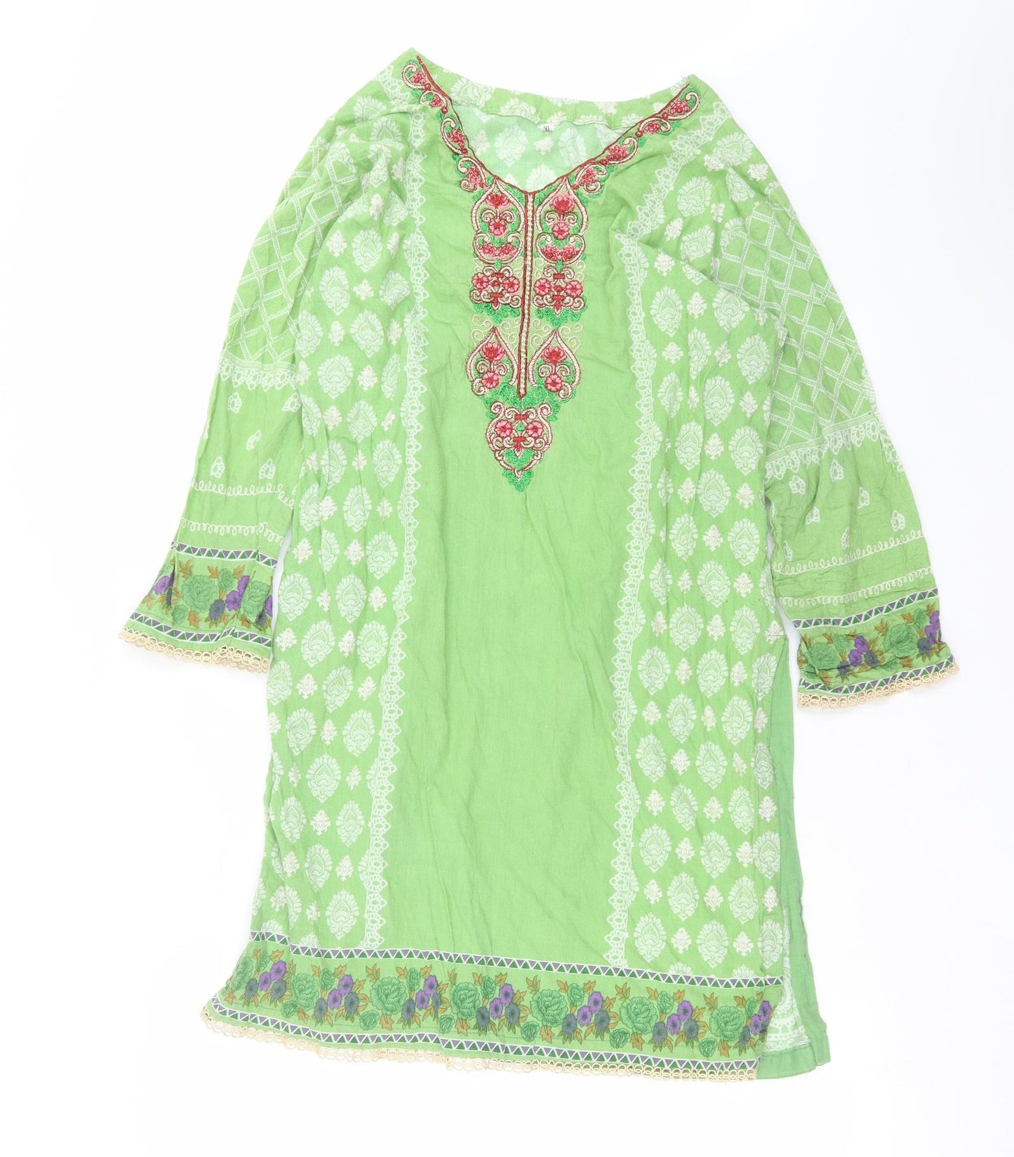 Preworn Womens Green Geometric  Shift  Size XL