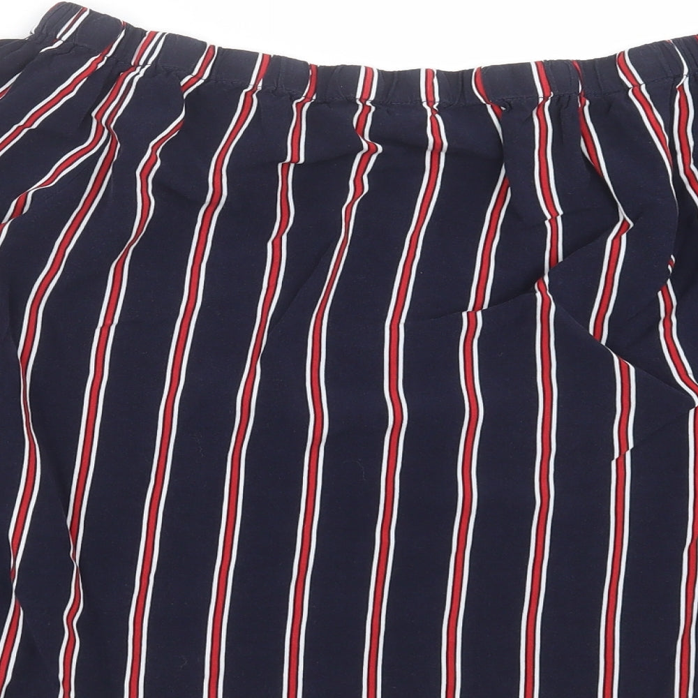 Evans Womens Blue Striped  Basic Blouse Size 16