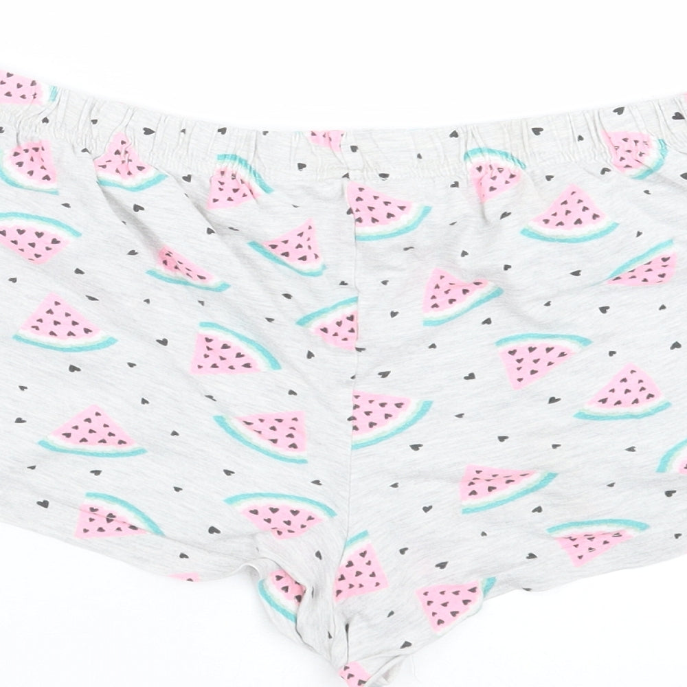 Primark Womens Grey    Sleep Shorts Size M  - watermelon