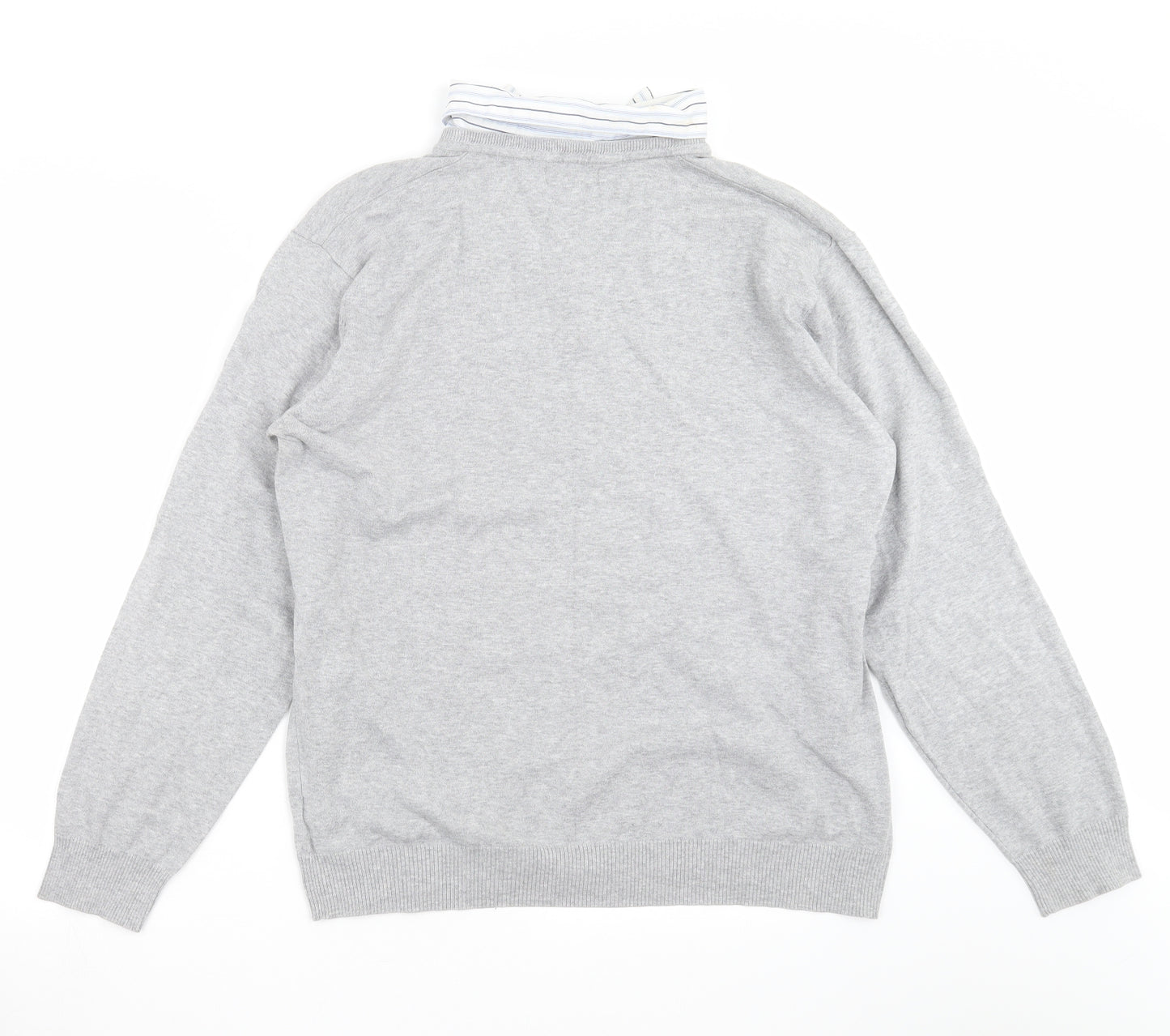 NEXT Mens Grey  Knit Pullover Jumper Size L