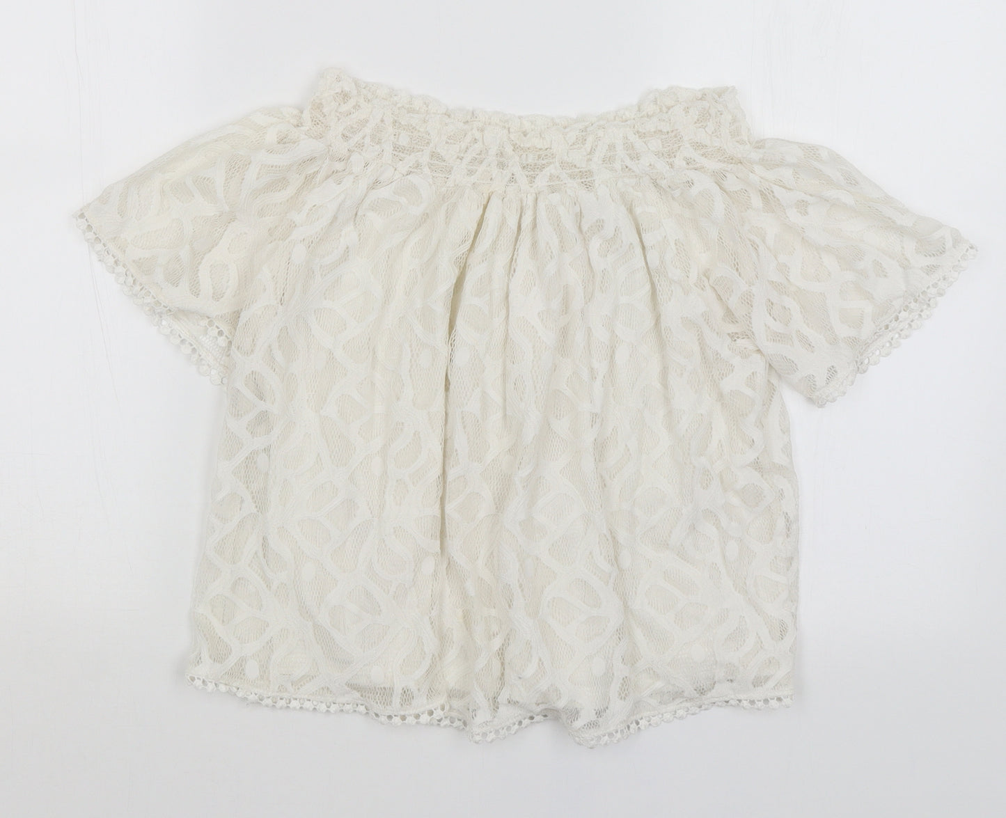 Preworn Womens White   Basic Blouse Size 10