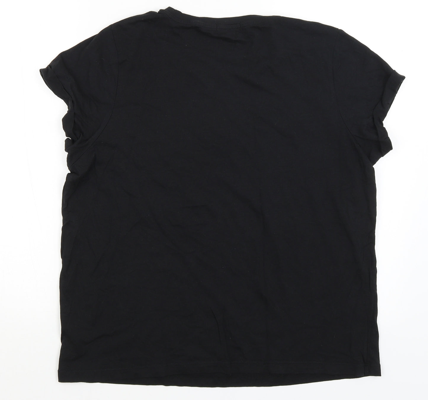 Brave Soul Womens Black   Basic T-Shirt Size 20