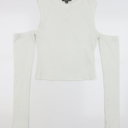 Missguided Womens White   Basic T-Shirt Size 8