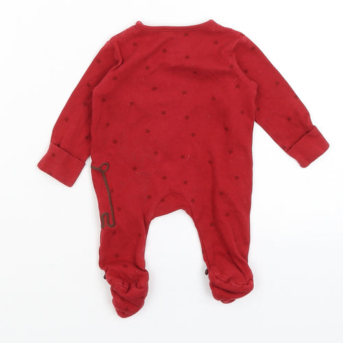 George Baby Red   Babygrow One-Piece Size 0-3 Months  - First Christmas