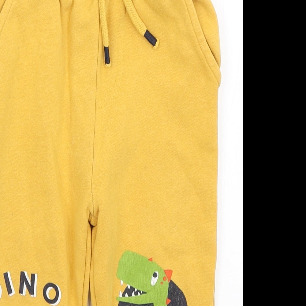 F&F Baby Yellow   Jogger Trousers Size 18-24 Months  - Dino Roar