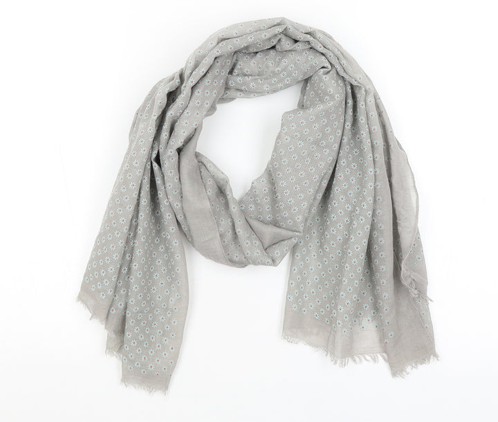 Preworn Womens Grey Floral Scarf