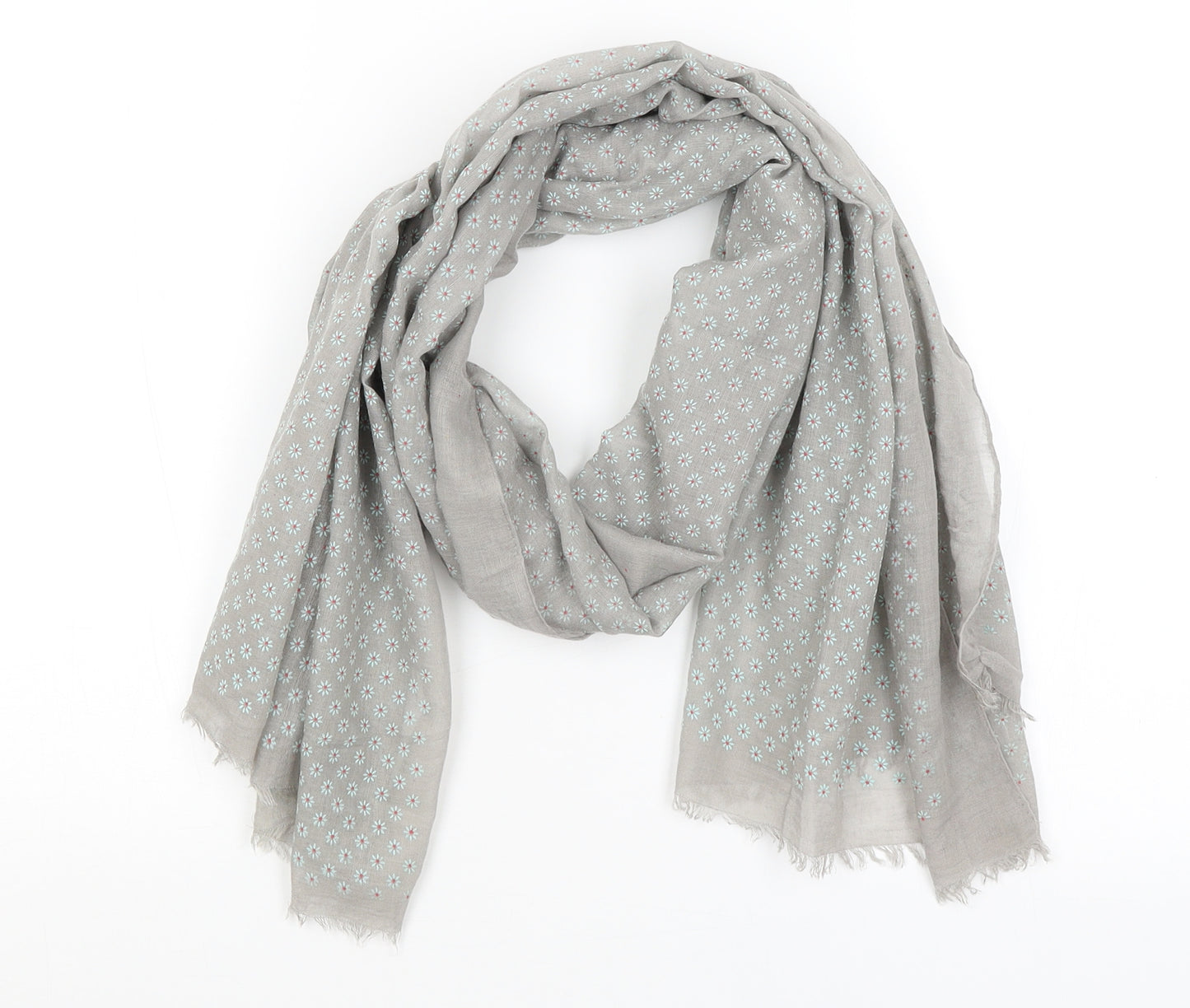 Preworn Womens Grey Floral   Scarf