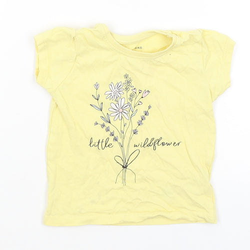 Primark Baby Yellow   Basic T-Shirt Size 12-18 Months  - Little Wildflower