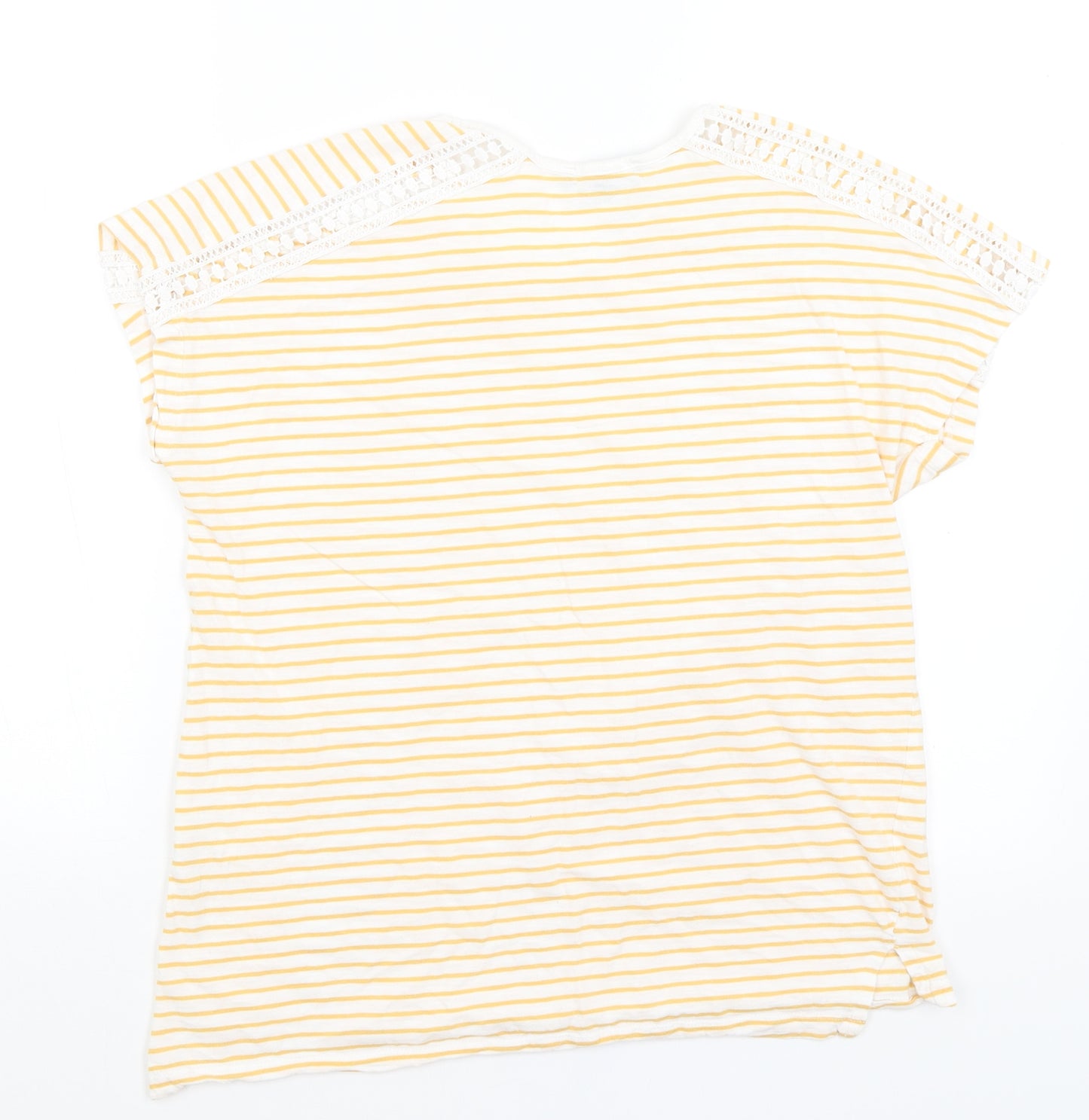Primark Womens White Striped  Basic T-Shirt Size S