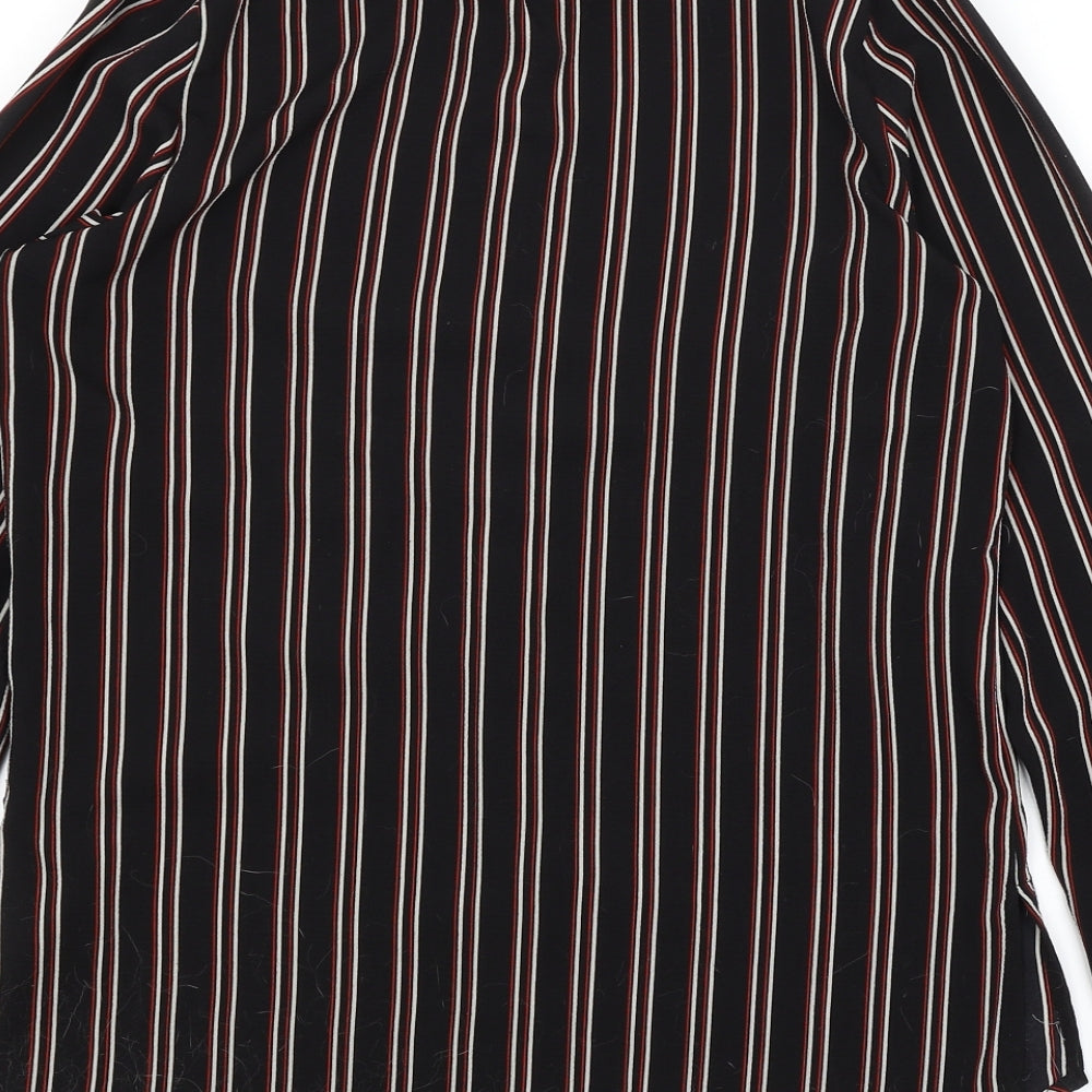 Atmosphere Womens Black Striped  Basic Button-Up Size 10