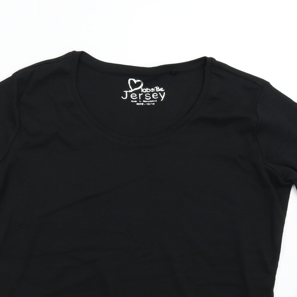 Label Be Womens Black   Basic T-Shirt Size 16