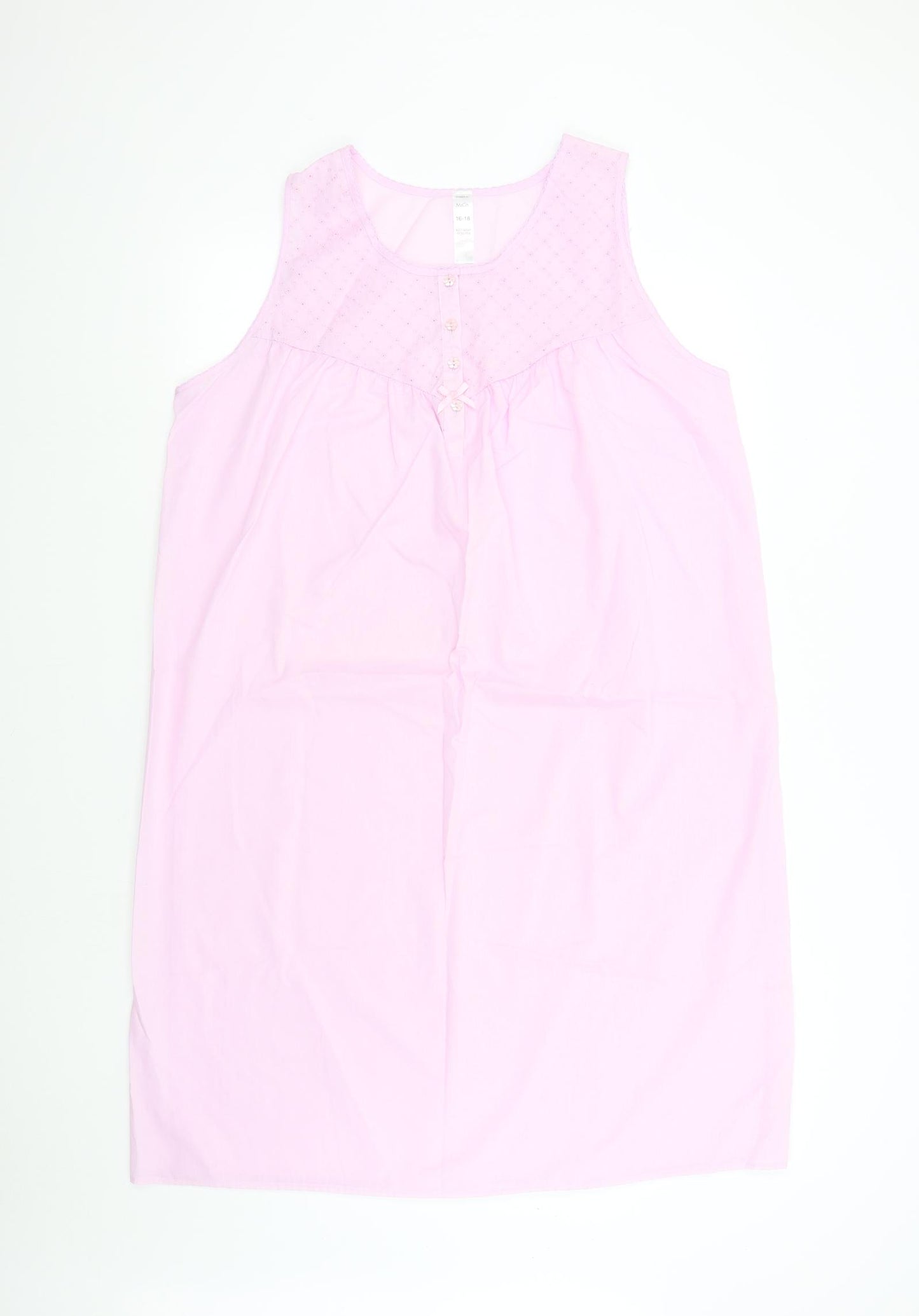 M&Co Womens Pink Solid   Nightshirt Size 16