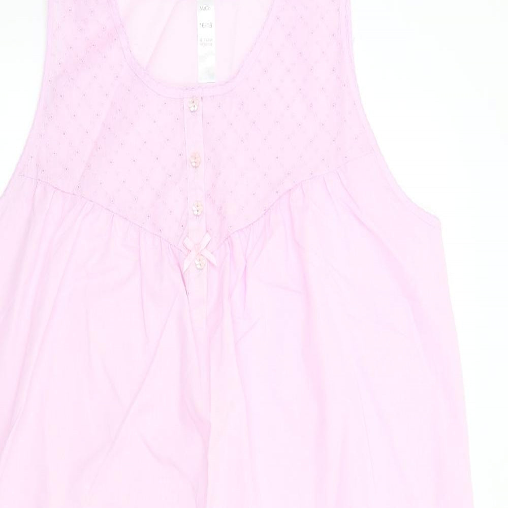 M&Co Womens Pink Solid   Nightshirt Size 16