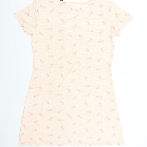 M&Co Womens Orange Striped   Nightshirt Size 14  - Pineapples