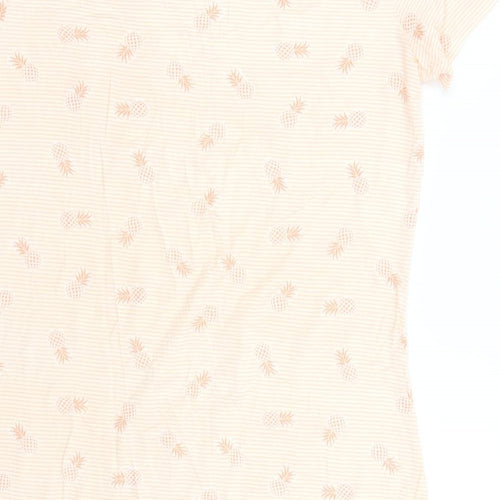 M&Co Womens Orange Striped   Nightshirt Size 14  - Pineapples