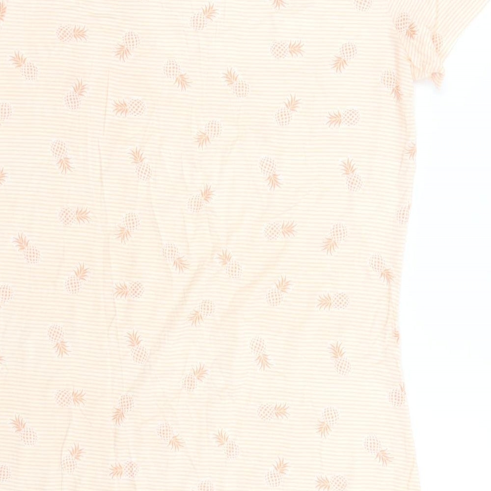M&Co Womens Orange Striped   Nightshirt Size 14  - Pineapples