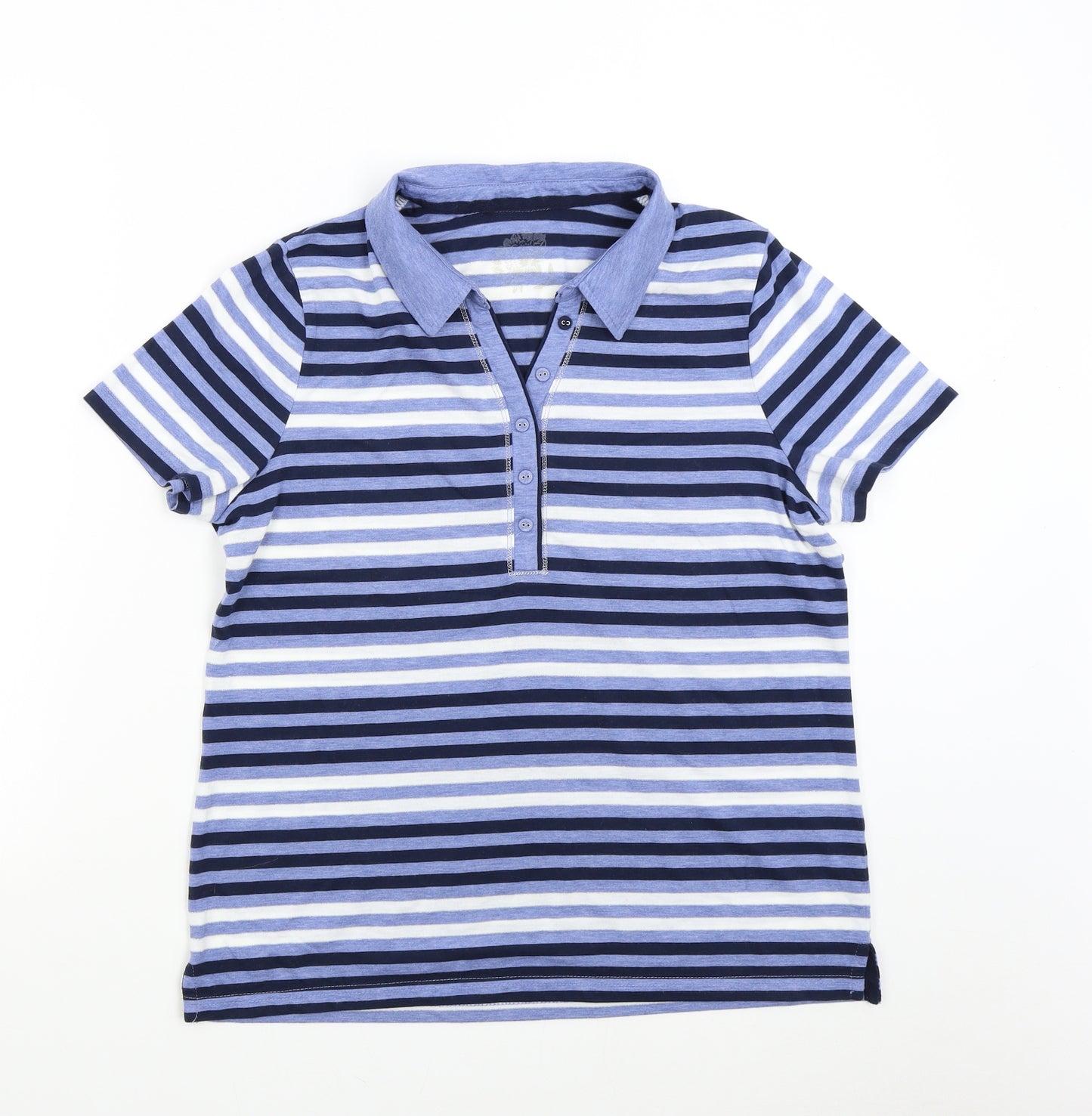 Preworn Mens Blue Striped   Polo Size 16