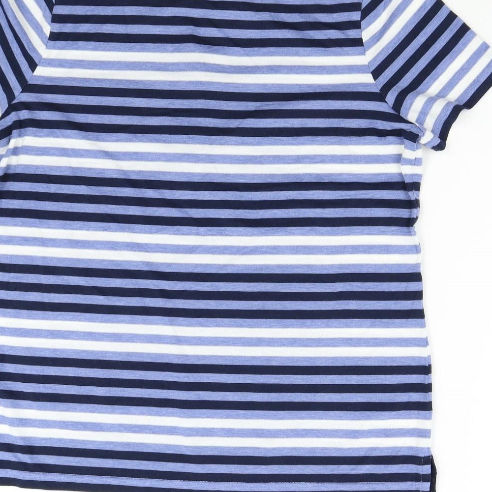 Preworn Mens Blue Striped   Polo Size 16