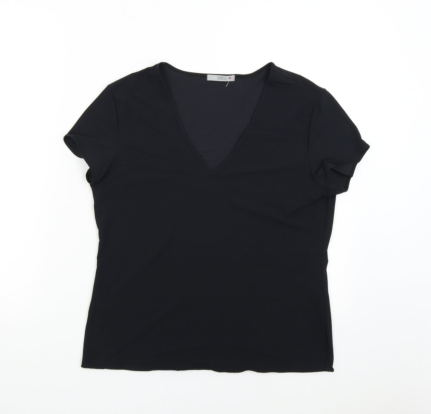 M&S Womens Black   Basic T-Shirt Size 16