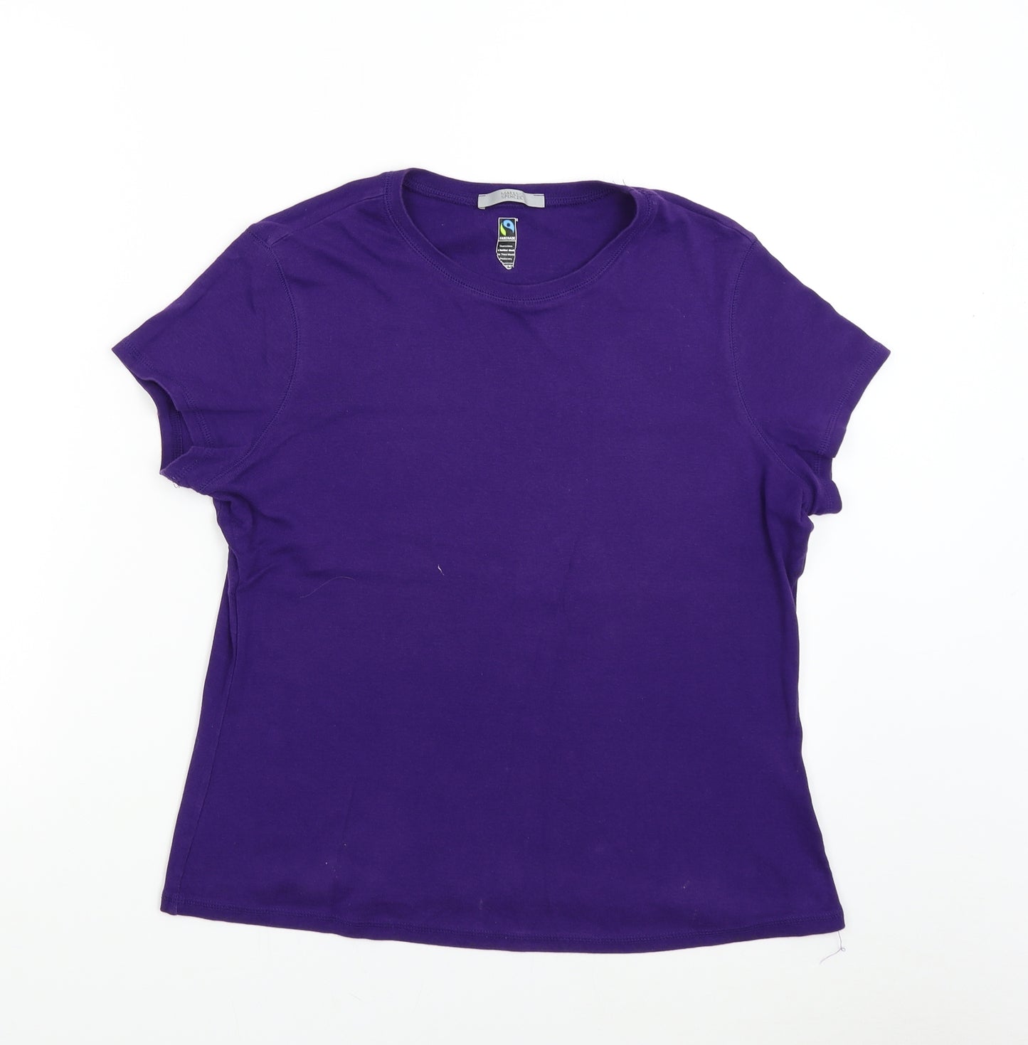 M&S Womens Purple   Basic T-Shirt Size 18
