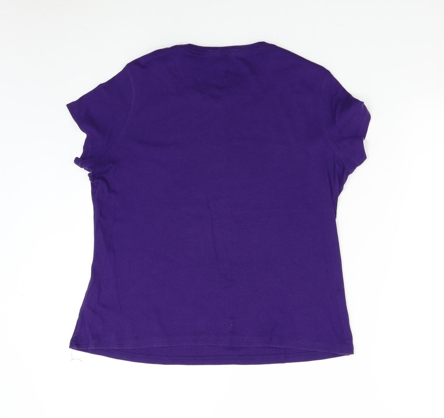 M&S Womens Purple   Basic T-Shirt Size 18