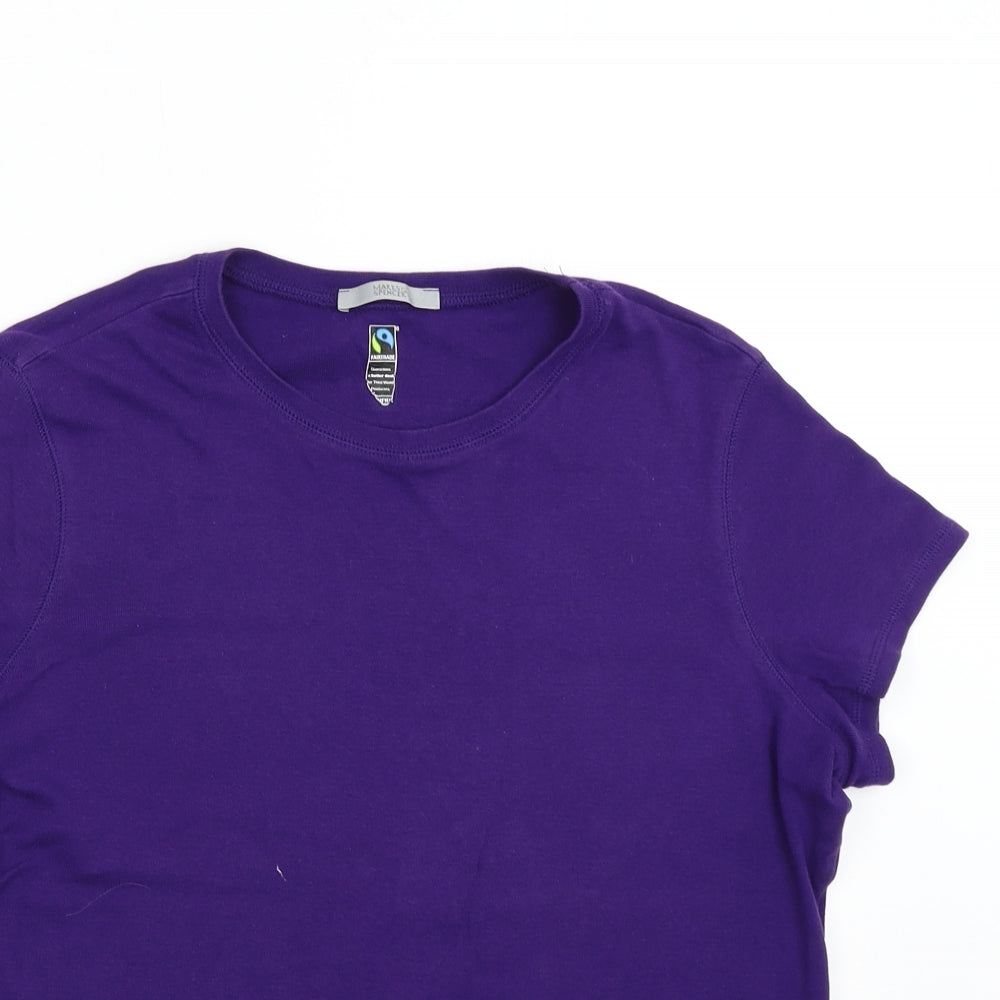M&S Womens Purple   Basic T-Shirt Size 18