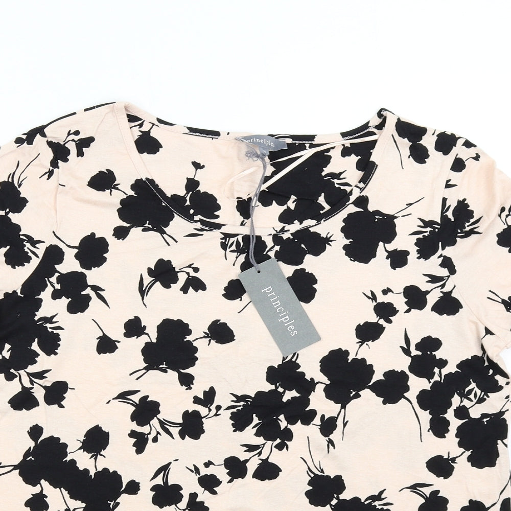 Principles Womens Pink Floral  Basic Blouse Size 16