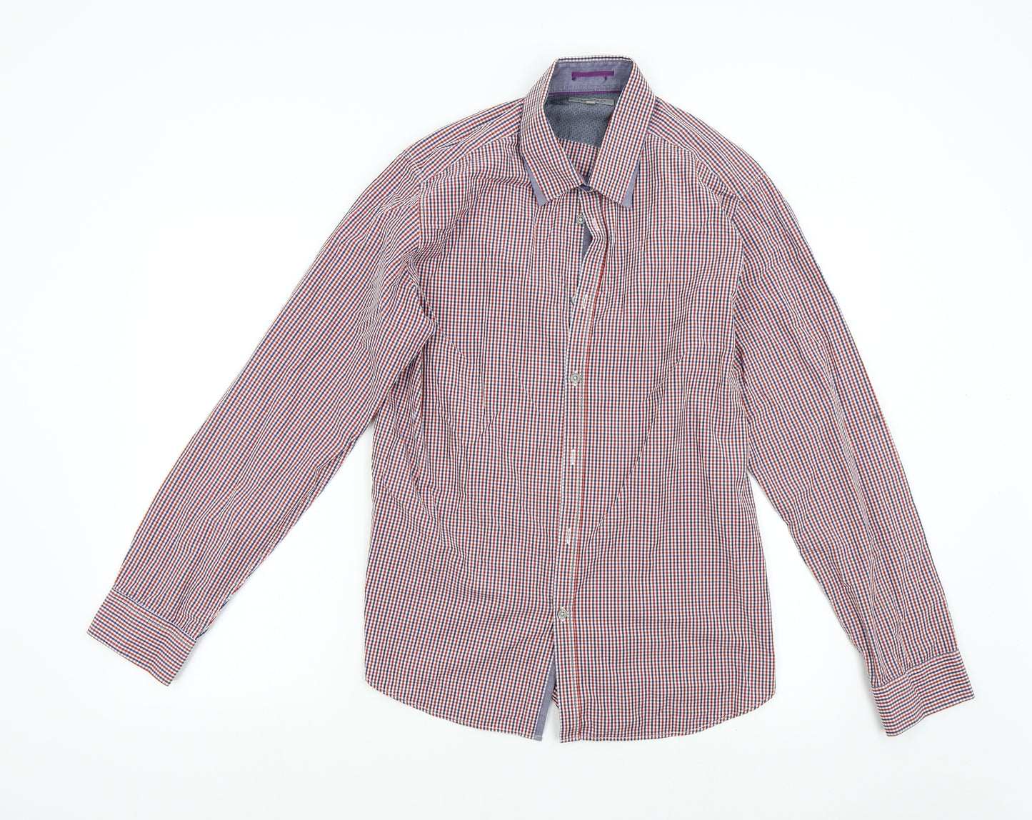 Ted Baker Mens Multicoloured Check   Button-Up Size XL
