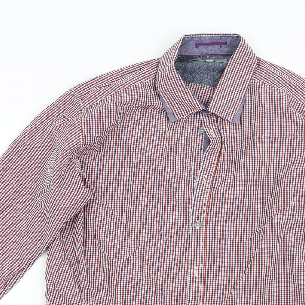 Ted Baker Mens Multicoloured Check   Button-Up Size XL