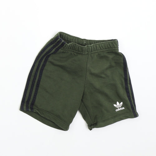 adidas Boys Green   Sweat Shorts Size 2-3 Years