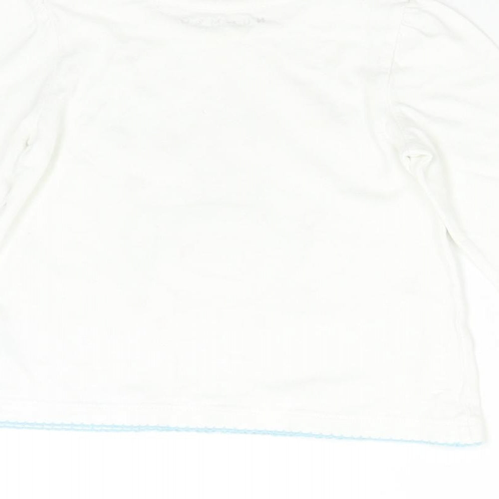 Nutmeg Baby White   Basic T-Shirt Size 6-9 Months  - Bunny Rabbit Teapot