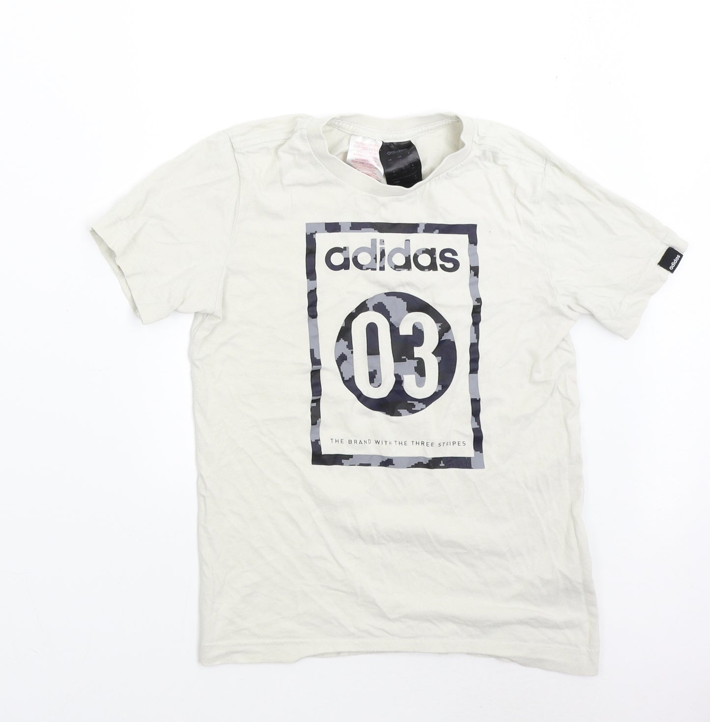 adidas Boys Beige   Basic T-Shirt Size 9-10 Years