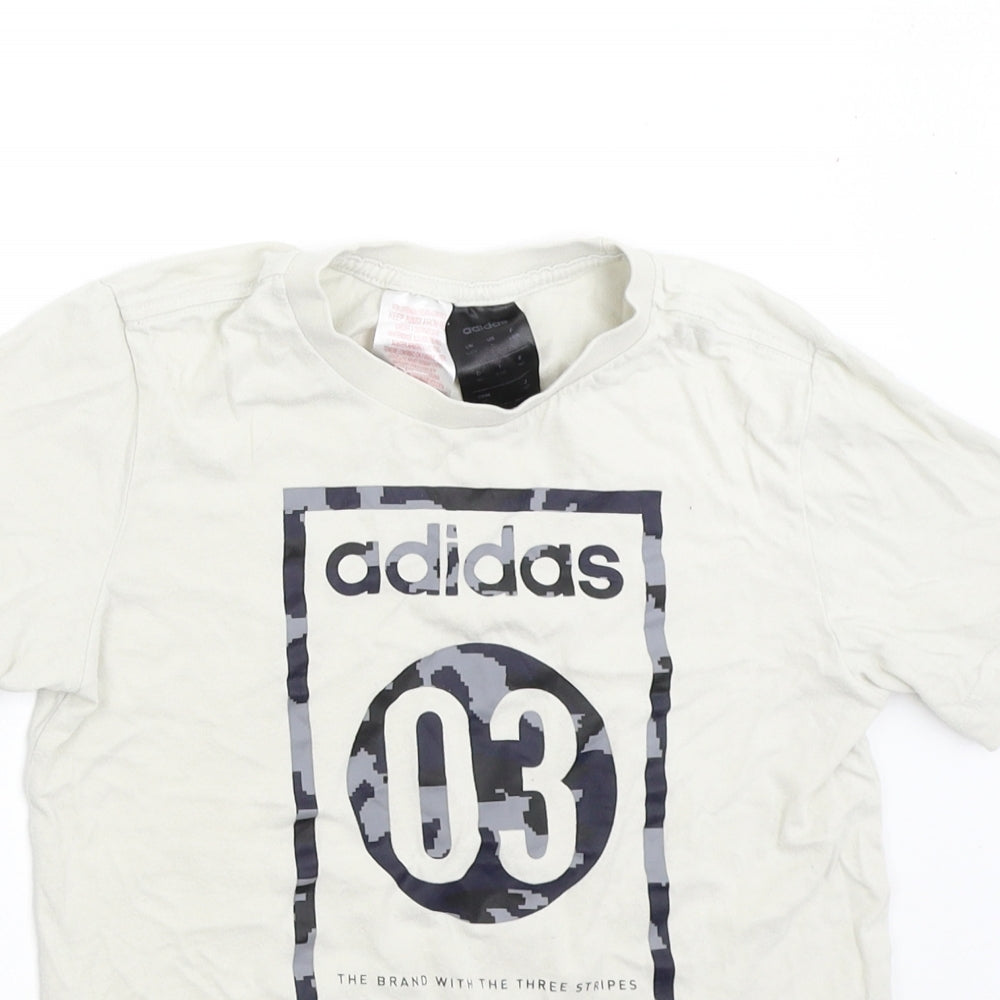 adidas Boys Beige   Basic T-Shirt Size 9-10 Years