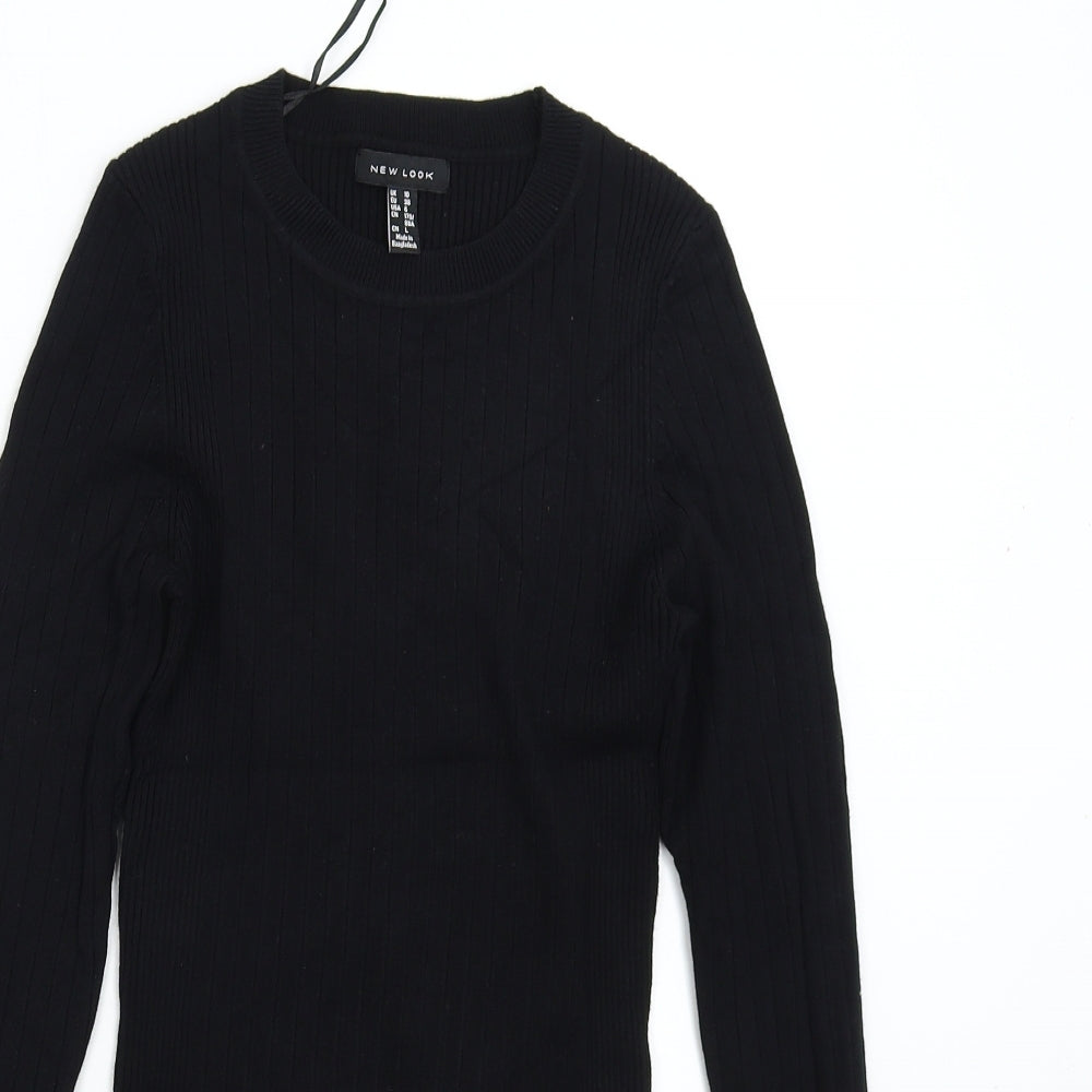 New Look Womens Black  Knit Pullover Jumper Size 10