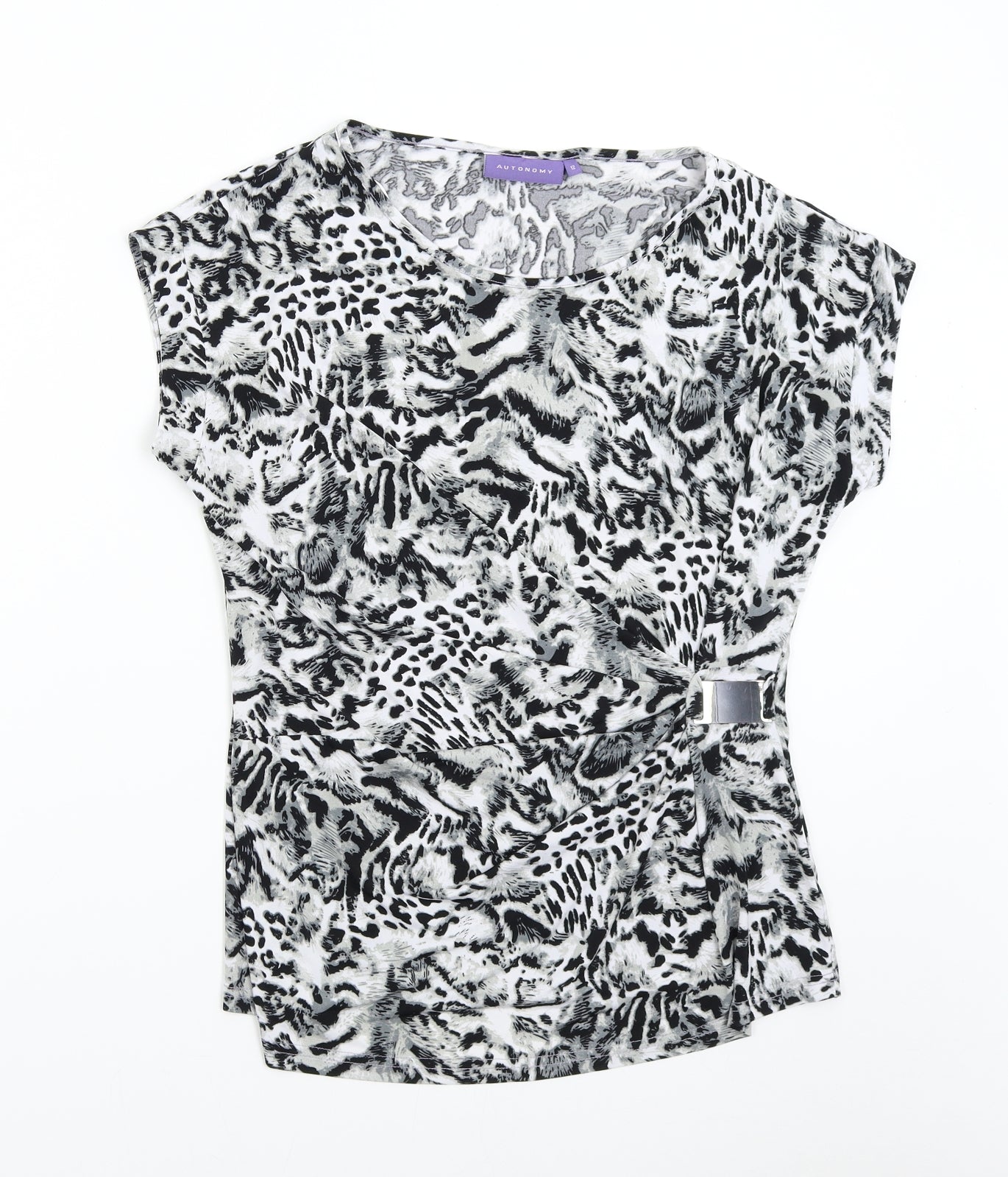 Autonomy Womens Multicoloured Animal Print  Basic Blouse Size 12